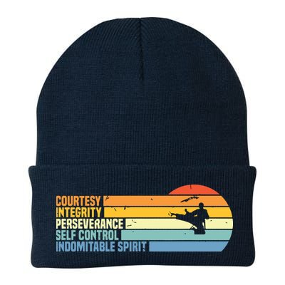 Vintage Taekwondo Tenets Martial Arts Graphic Tee Beanie