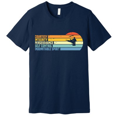 Vintage Taekwondo Tenets Martial Arts Graphic Tee Premium T-Shirt