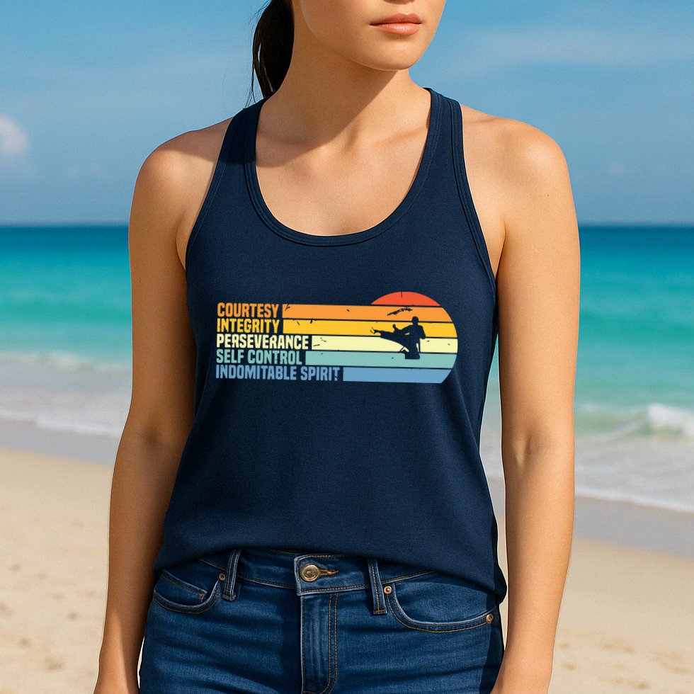 Vintage Taekwondo Tenets Martial Arts Graphic Tee Womens Tank Top