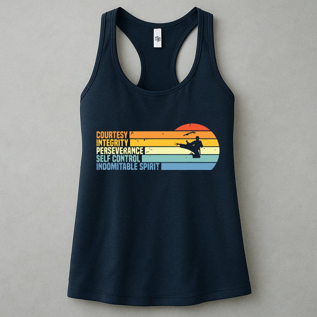 Vintage Taekwondo Tenets Martial Arts Graphic Tee Womens Tank Top