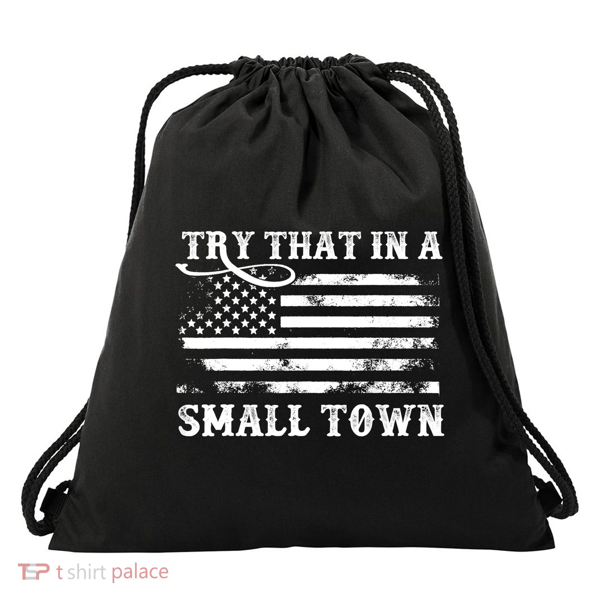 Vintage Cowboy Flag USA Drawstring Bag
