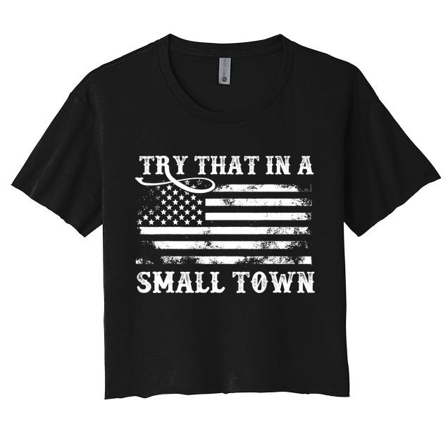 Vintage Cowboy Flag USA Crop Top