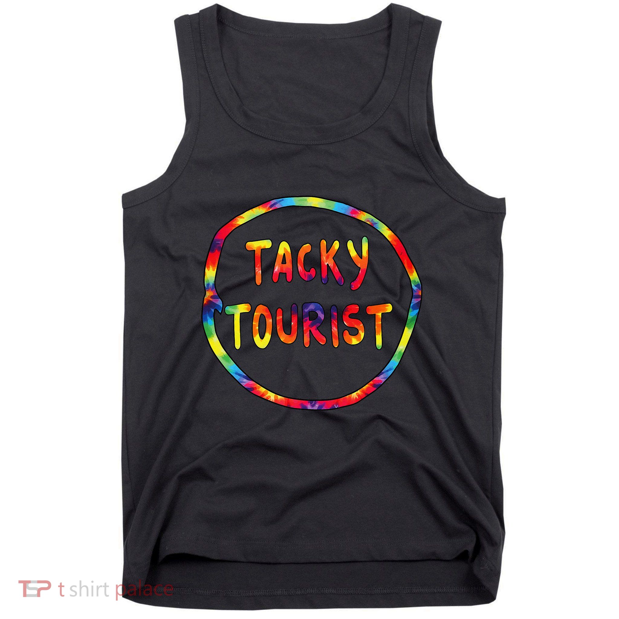 Vacation Tacky Tourist Costume Tie Dye Tacky Traveler Day Tank Top