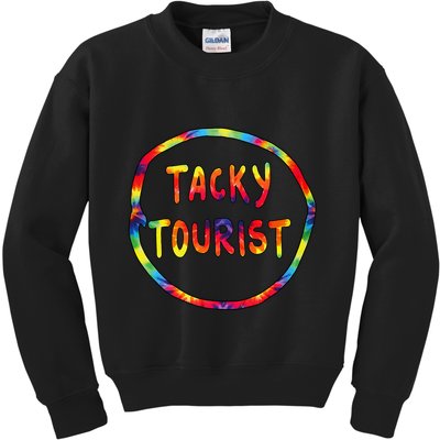 Vacation Tacky Tourist Costume Tie Dye Tacky Traveler Day Kids Sweatshirt