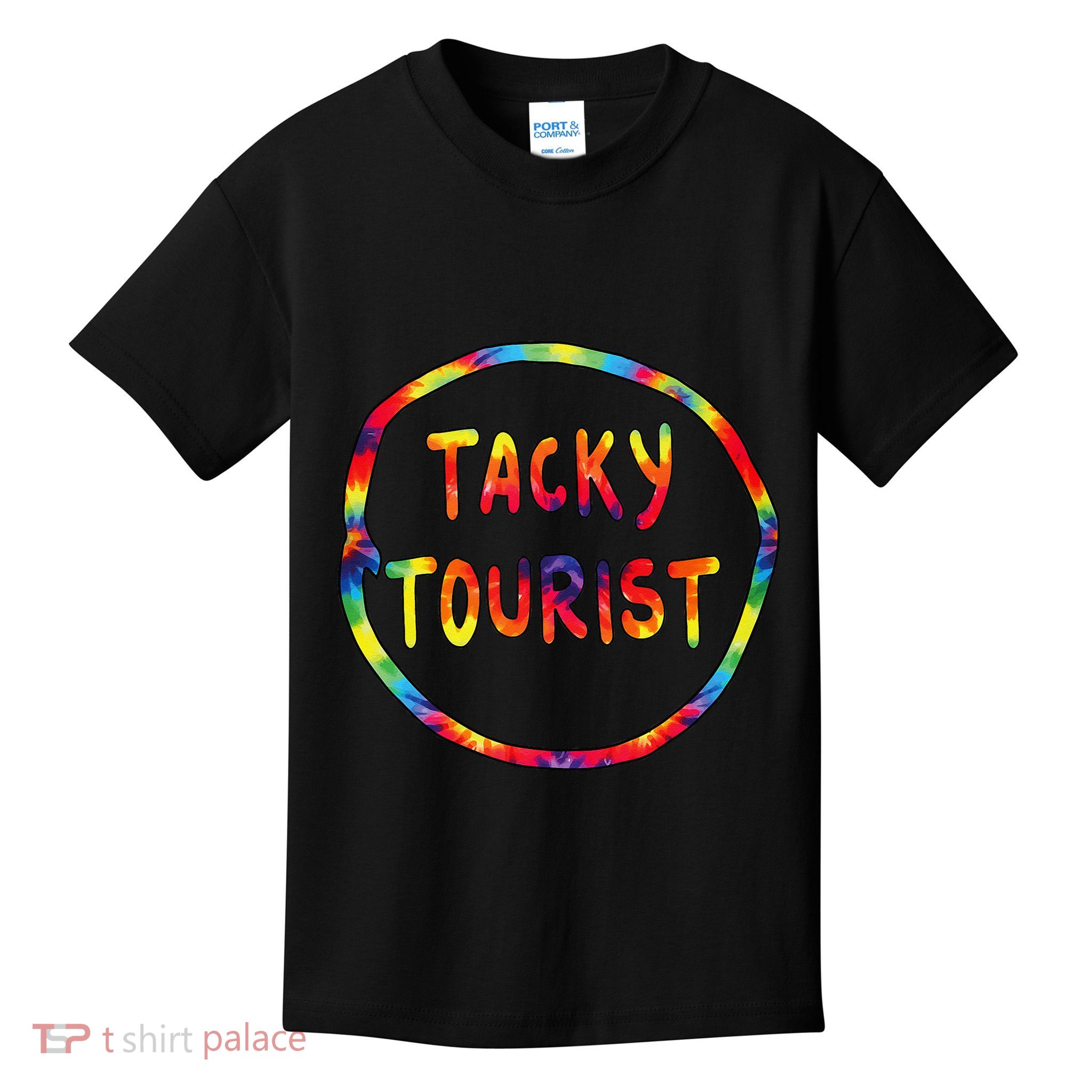 Vacation Tacky Tourist Costume Tie Dye Tacky Traveler Day Kids T-Shirt