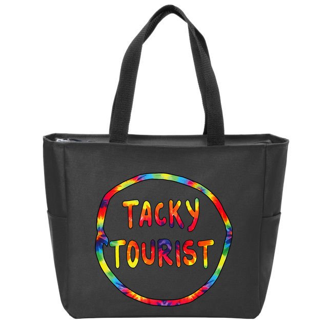 Vacation Tacky Tourist Costume Tie Dye Tacky Traveler Day Zip Tote Bag