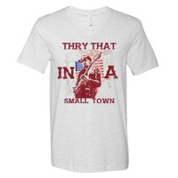 Vintage Try That In My Town American Flag V-Neck T-Shirt