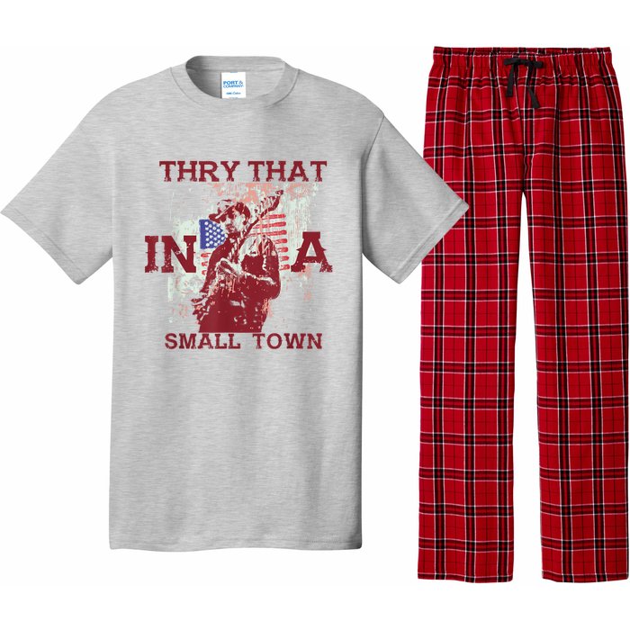 Vintage Try That In My Town American Flag Pajama Set