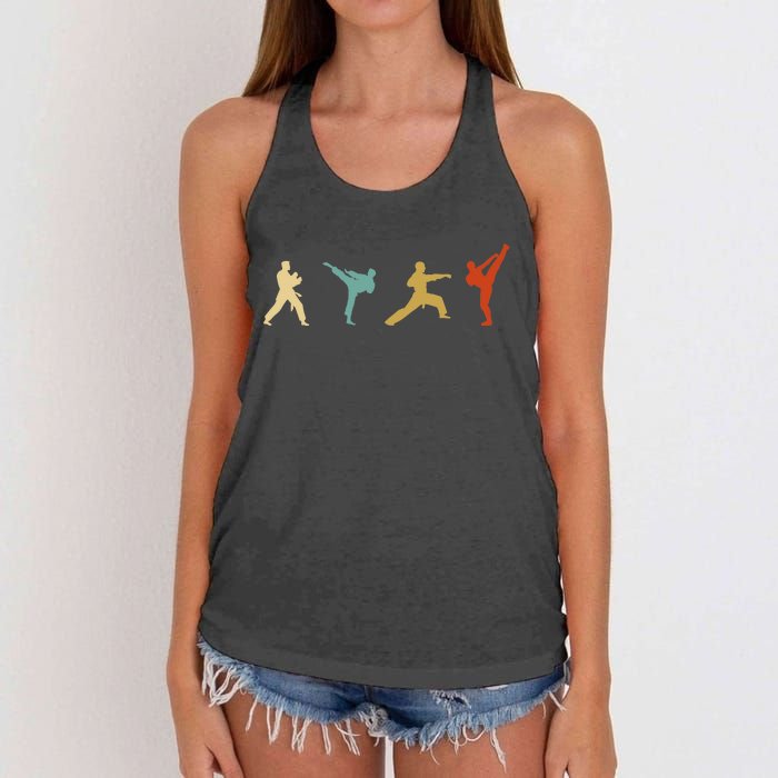 Vintage Taekwondo Tae Kwon Do Fighter Women's Knotted Racerback Tank