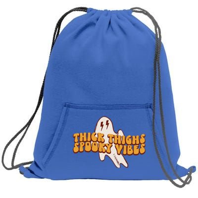 Vintage Thick Thighs Spooky Vibes Halloween Outfit Costumes Sweatshirt Cinch Pack Bag