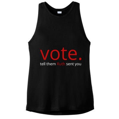 Vote Tell Them Ruth Sent You Funny American Ladies PosiCharge Tri-Blend Wicking Tank
