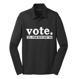 Vote Tell Them Ruth Sent You Silk Touch Performance Long Sleeve Polo