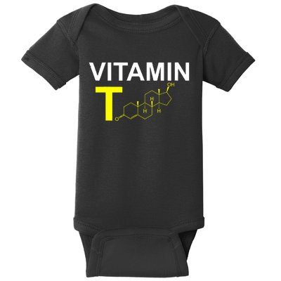 Vitamin T Testosterone Bodybuilding Weightlifting Baby Bodysuit