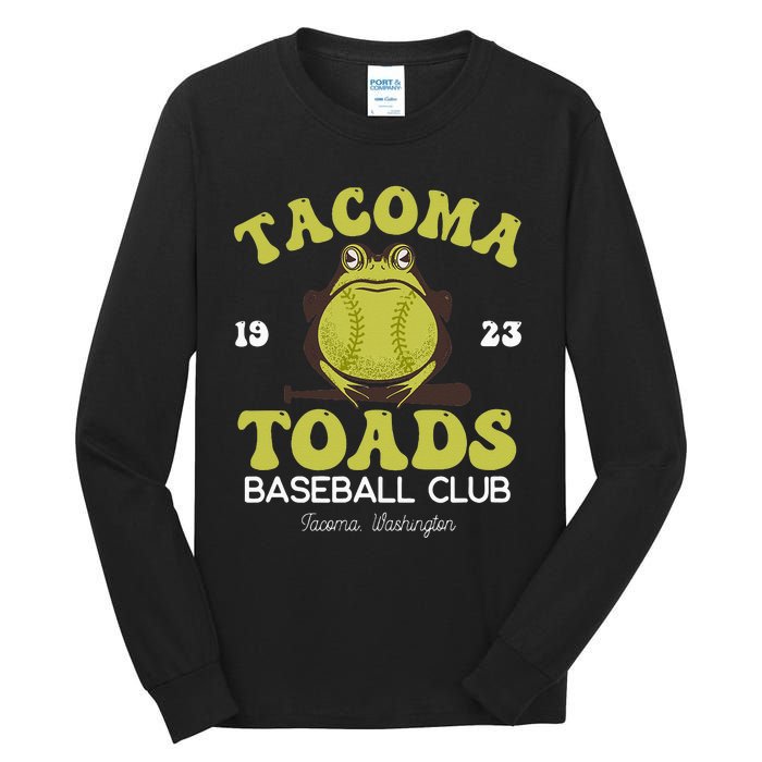 Vintage Tacoma Toads Retro Minor League Baseball Team Tall Long Sleeve T-Shirt