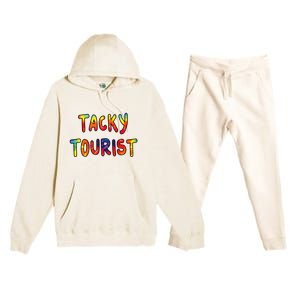 Vacation Tacky Tourist Costume Tie Dye Tacky Traveler Day Premium Hooded Sweatsuit Set