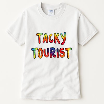 Vacation Tacky Tourist Costume Tie Dye Tacky Traveler Day Tall T-Shirt