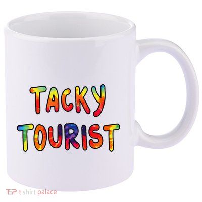 Vacation Tacky Tourist Costume Tie Dye Tacky Traveler Day 11oz C Handle Ceramic Mug