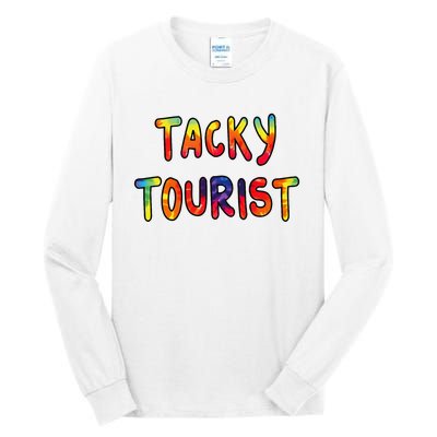 Vacation Tacky Tourist Costume Tie Dye Tacky Traveler Day Tall Long Sleeve T-Shirt