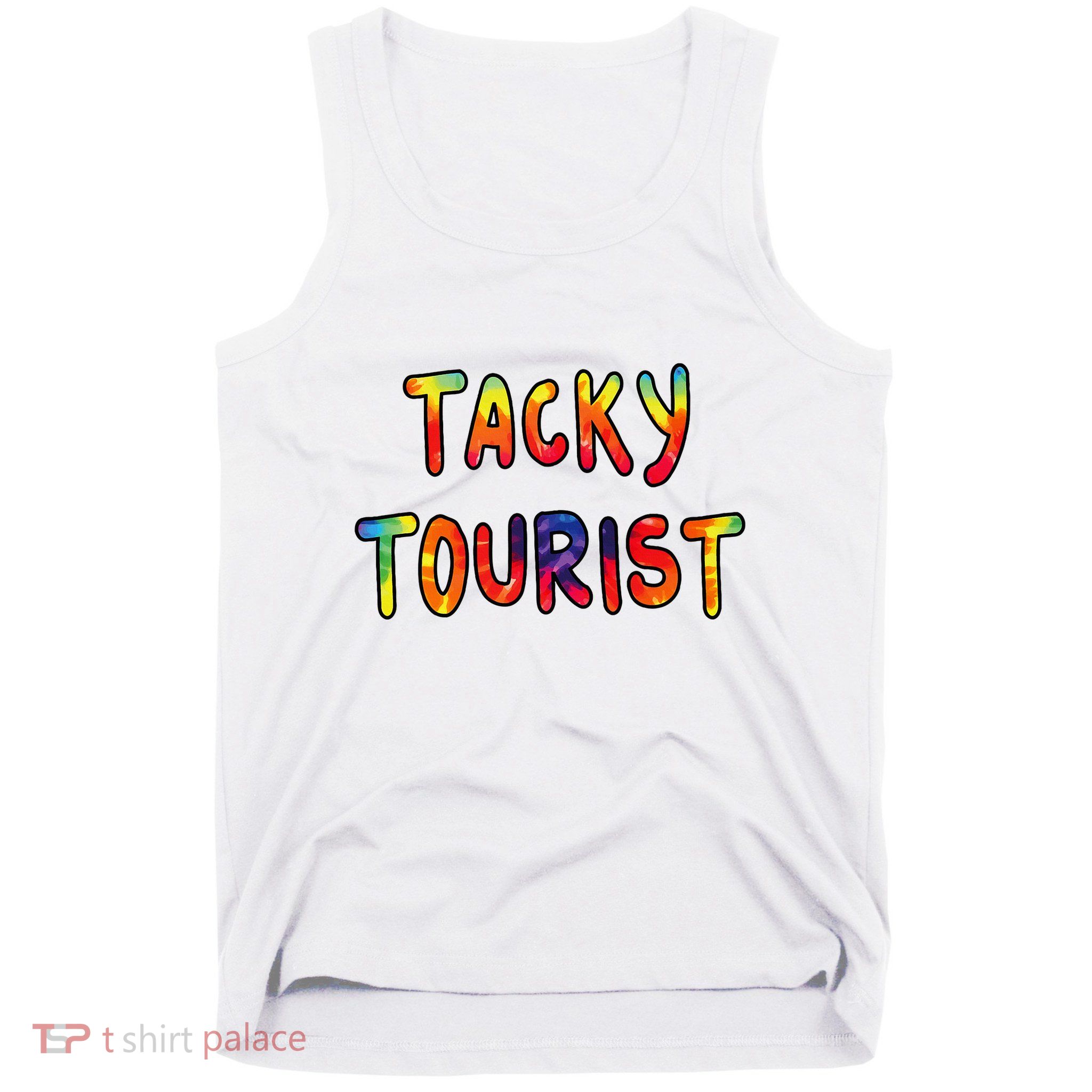 Vacation Tacky Tourist Costume Tie Dye Tacky Traveler Day Tank Top