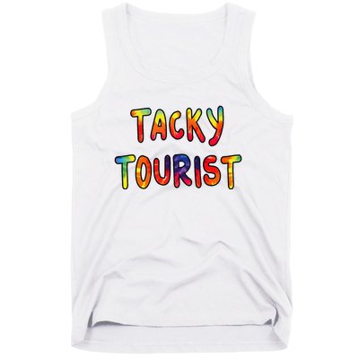 Vacation Tacky Tourist Costume Tie Dye Tacky Traveler Day Tank Top