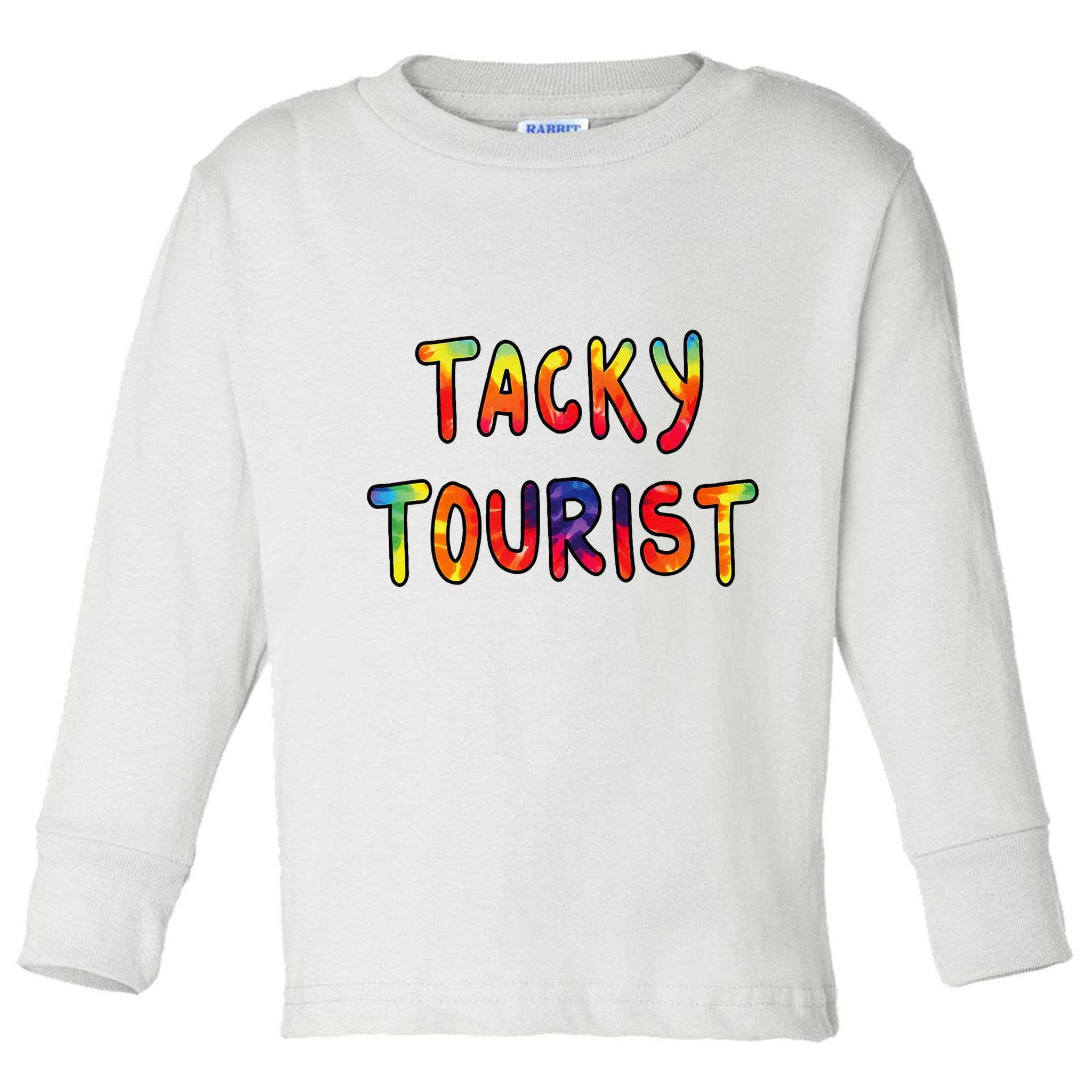 Vacation Tacky Tourist Costume Tie Dye Tacky Traveler Day Toddler Long Sleeve Shirt