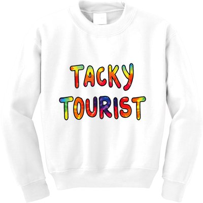 Vacation Tacky Tourist Costume Tie Dye Tacky Traveler Day Kids Sweatshirt