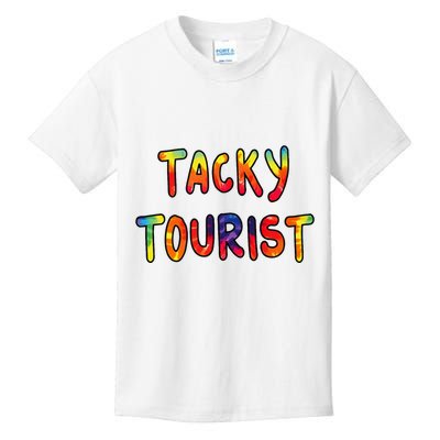 Vacation Tacky Tourist Costume Tie Dye Tacky Traveler Day Kids T-Shirt