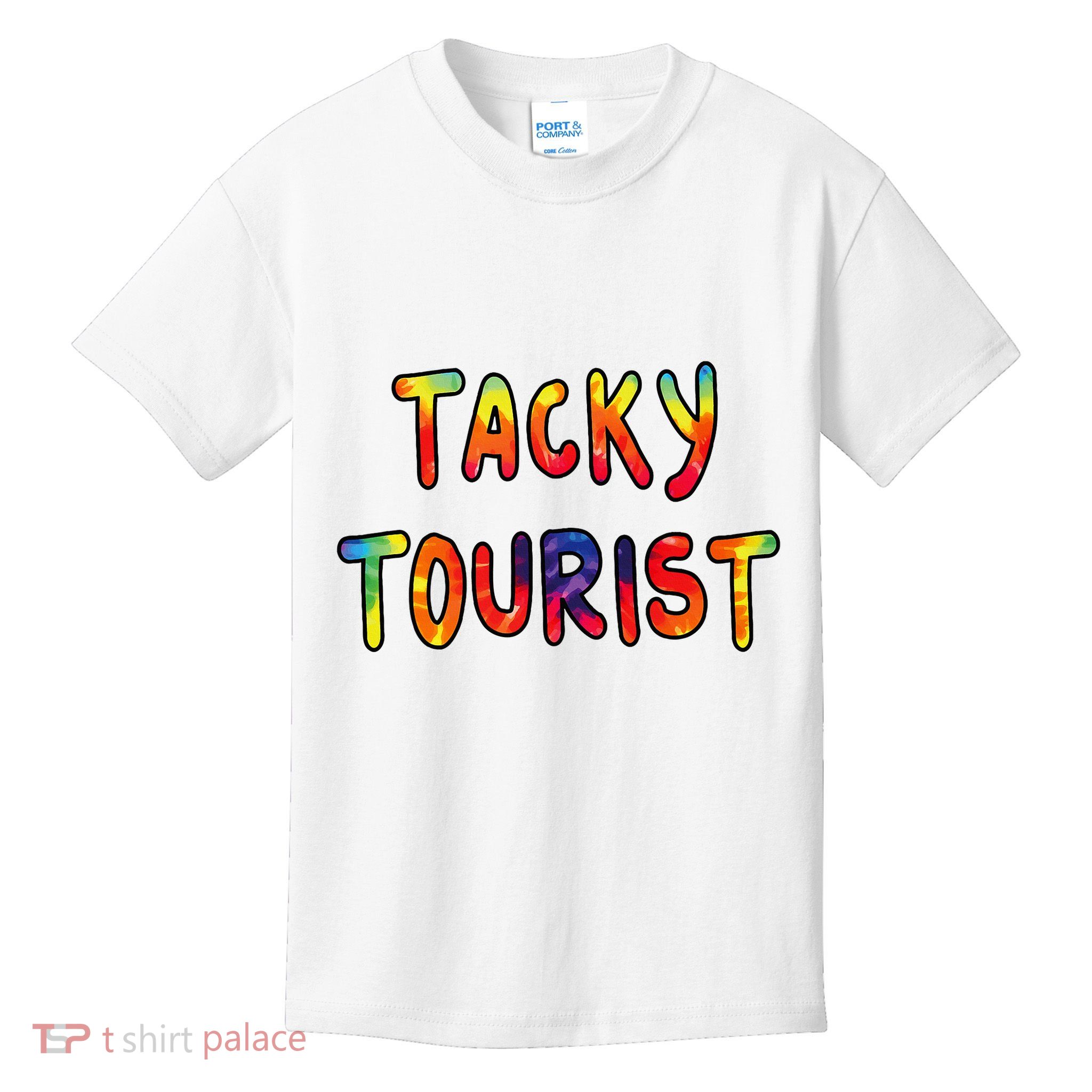 Vacation Tacky Tourist Costume Tie Dye Tacky Traveler Day Kids T-Shirt