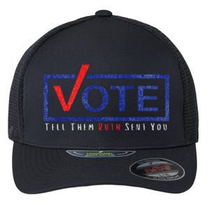 Vote Tell Them Ruth Sent You Feminist Distressed Flexfit Unipanel Trucker Cap