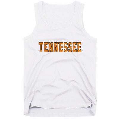 Vintage Tennessee Tennessee Women Retro Orange Tank Top