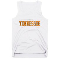 Vintage Tennessee Tennessee Women Retro Orange Tank Top