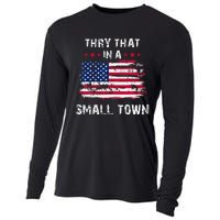 Vintage Try That In My Town American Flag Cooling Performance Long Sleeve Crew