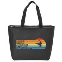 Vintage Taekwondo Tenets Martial Arts Graphic Zip Tote Bag