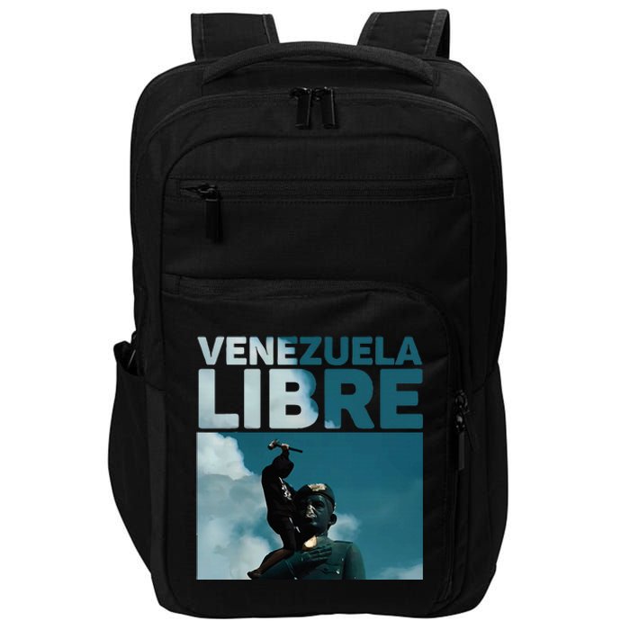 Venezuela To The End Fall Of The Statue Of Chavez Impact Tech Backpack