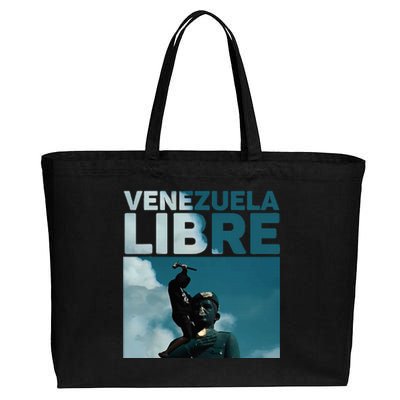 Venezuela To The End Fall Of The Statue Of Chavez Cotton Canvas Jumbo Tote