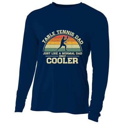 Vintage Table Tennis Dad Just Like A Normal Dad Only Cooler Cooling Performance Long Sleeve Crew