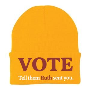 Vote Tell Them Ruth Sent You Rbg Ruth Bader Ginsburg Feminist Knit Cap Winter Beanie