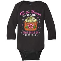 Vintage Tis The Season For Tamales Christmas Mexican Food Baby Long Sleeve Bodysuit