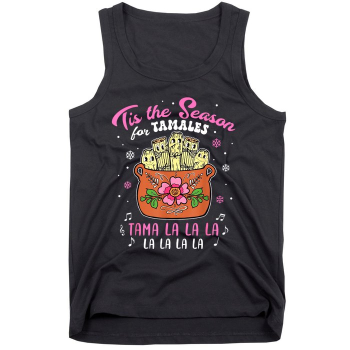 Vintage Tis The Season For Tamales Christmas Mexican Food Tank Top