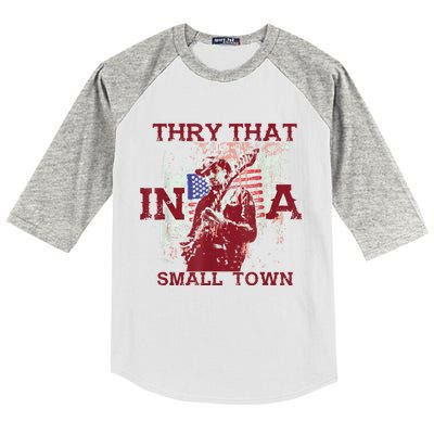 Vintage Try That In My Town American Flag For Women Men Kids Colorblock Raglan Jersey