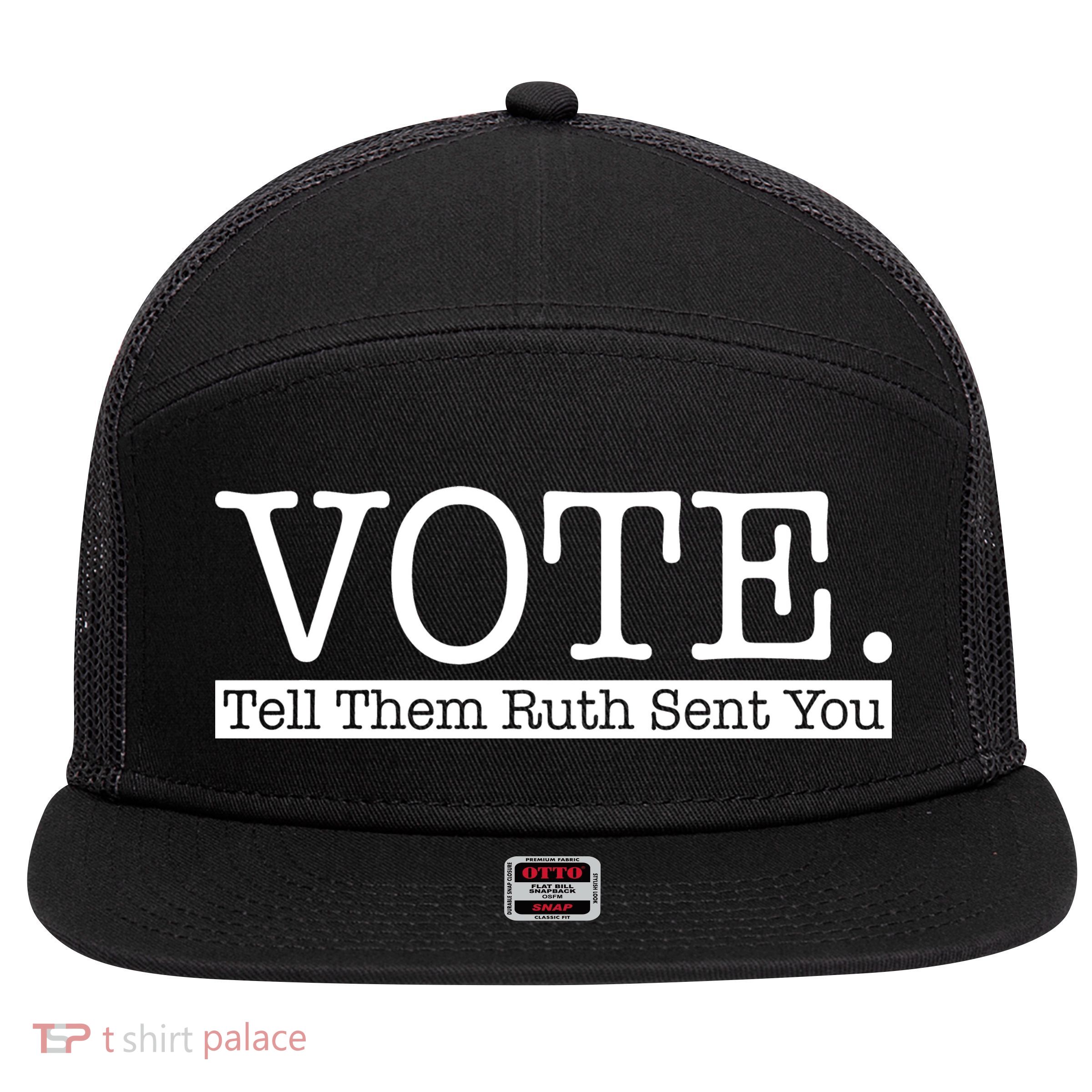 Vote Tell Them Ruth Sent You Election Squad Rbg Ruth Bader Ginsburg 7 Panel Mesh Trucker Snapback Hat