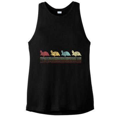 Vintage Tortoises Turtle Lover Funny Tortoise Retro Ladies PosiCharge Tri-Blend Wicking Tank