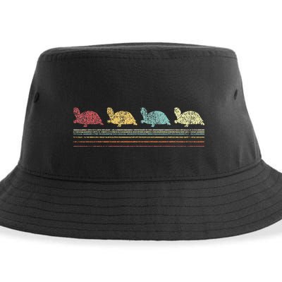 Vintage Tortoises Turtle Lover Funny Tortoise Retro Sustainable Bucket Hat