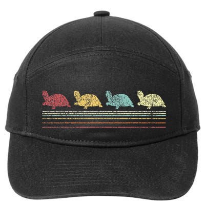 Vintage Tortoises Turtle Lover Funny Tortoise Retro 7-Panel Snapback Hat