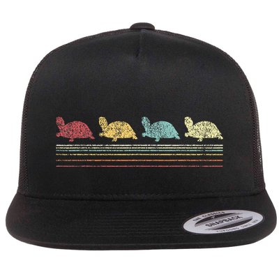 Vintage Tortoises Turtle Lover Funny Tortoise Retro Flatbill Hat