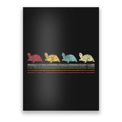 Vintage Tortoises Turtle Lover Funny Tortoise Retro Poster