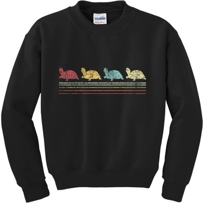 Vintage Tortoises Turtle Lover Funny Tortoise Retro Kids Sweatshirt