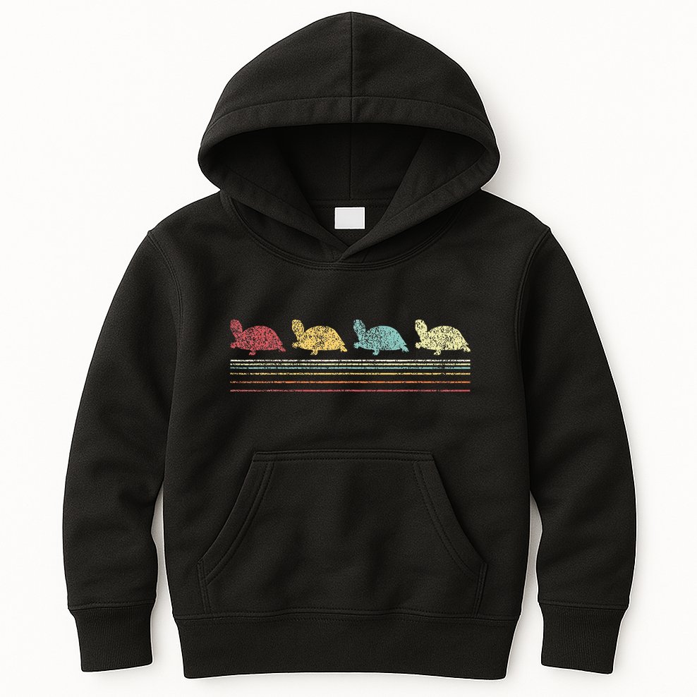 Vintage Tortoises Turtle Lover Funny Tortoise Retro Kids Hoodie