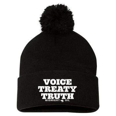 Voice Treaty Truth Midnight Oil Pom Pom 12in Knit Beanie