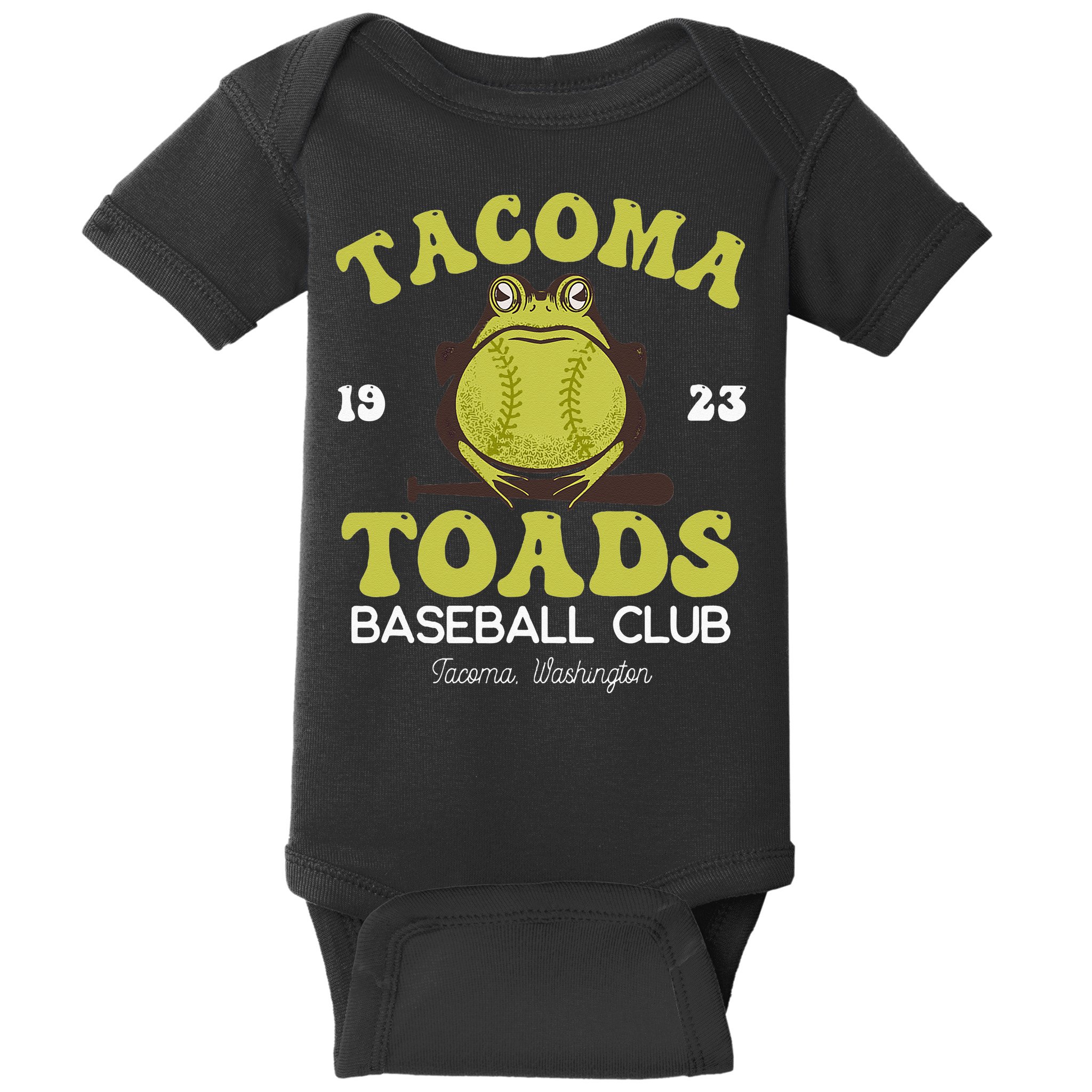 Vintage Tacoma Toads Retro Minor League Baseball Team Baby Bodysuit